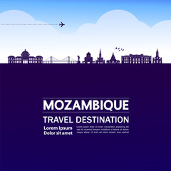 Mozambique travel destination grand vector illustration. 