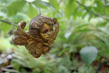 figurine of angel at municipal cemetery in Amsterdam, The Netherlands