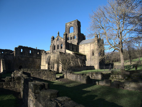 Kirkstall abbey during a sunny day