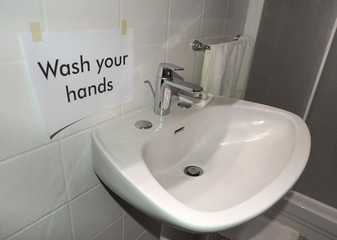 Fototapeta premium Wash your hands sign