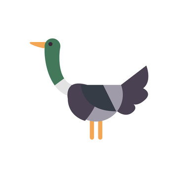 Cute duck cartoon fill style icon vector design