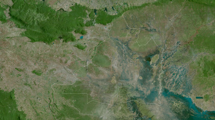 Fototapeta na wymiar Bântéay Méanchey, Cambodia - outlined. Satellite