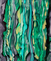 abstract  green and blue colorful background using alcohol ink