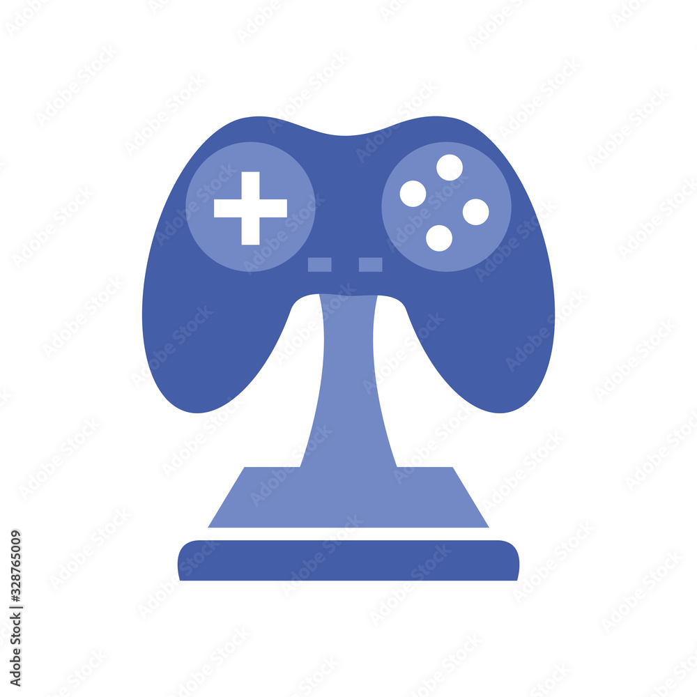 Poster isolated videogame control trophy line style icon vector design