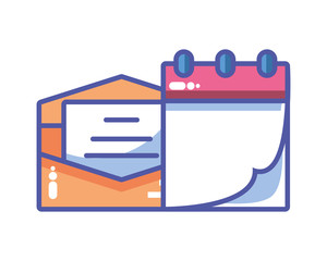 letter with office elements on white background