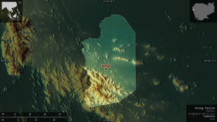 Krong Pailin, Cambodia - composition. Relief