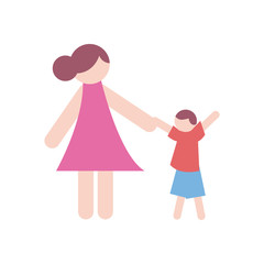 Mother with son fill style icon vector design