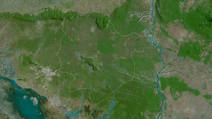 Preah Vihéar, Cambodia - outlined. Satellite