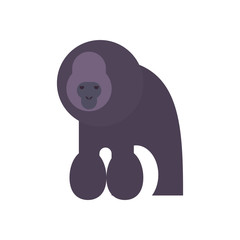Cute gorilla cartoon fill style icon vector design