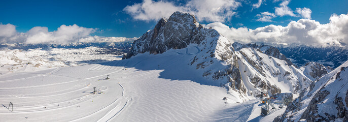 The Snowy Winter Panorama Dachstein