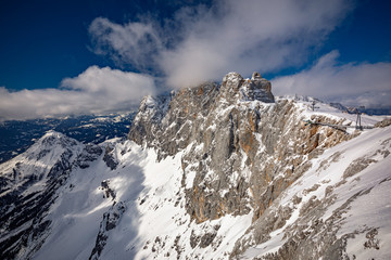 The snowy winter panorama of Dachstein Alps, Austria