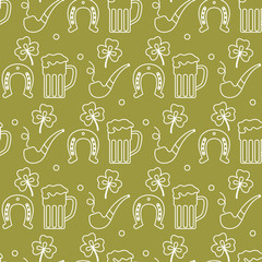 Vector Seamless pattern St. Patrick's Day Ireland