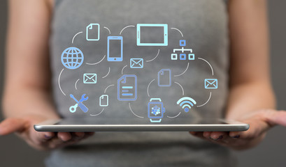 Cloud storage and Computing concept digital