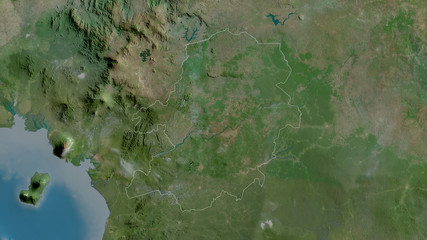 Centre, Cameroon - outlined. Satellite
