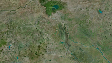 Extrême-Nord, Cameroon - outlined. Satellite