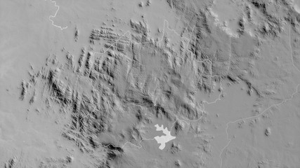 Nord-Ouest, Cameroon - outlined. Grayscale