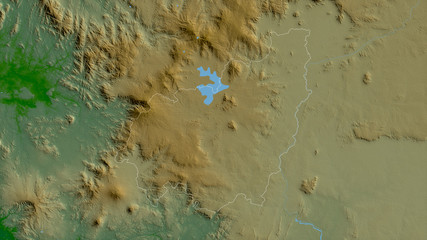 Ouest, Cameroon - outlined. Physical