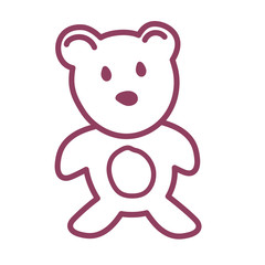 teddy bear on white background, line style icon