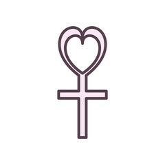 Isolated female gender line style icon vector design