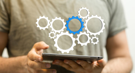 gear Technology setting concept background.