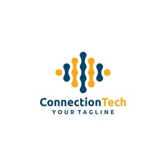 Connection Tech Logo Simple and  technology
