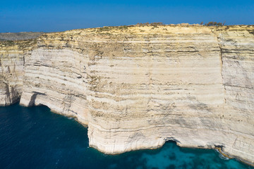 Aerial view of Sanap cliffs. Gozo island, Malta
