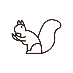 Cute squirrel cartoon line style icon vector design