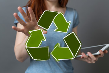 Minimal nature concept.Think Green.Ecology Concept. Environmentally friendly planet.