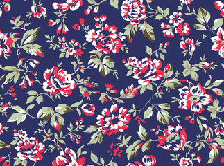 Vintage style floral seamless pattern