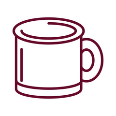 chocolate mug icon, line style icon
