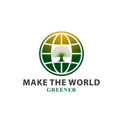 Make the world greener logo illustration