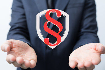 paragraph law sign digital in hand