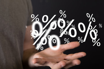 Discount and commission concept 3d