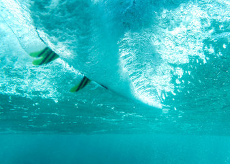 Underwater view of a surfer at Bondi Beach, Sydney