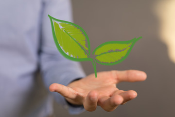 Minimal nature concept.Think Green.Ecology Concept. Environmentally friendly planet.
