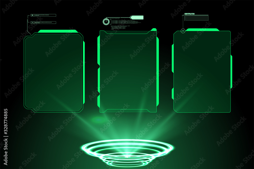 Poster futuristic vector hud interface screen design. digital callouts titles. hud ui gui futuristic user i