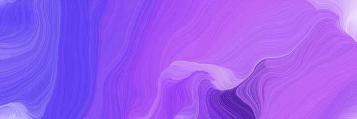 Fototapeta premium landscape banner with waves. smooth swirl waves background design with medium purple, slate blue and lavender blue color