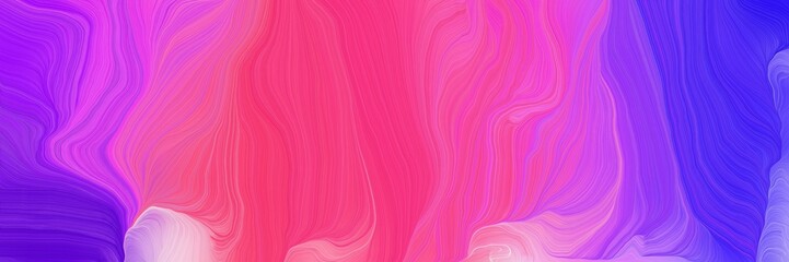 creative banner with medium orchid, blue violet and neon fuchsia color. modern curvy waves background design