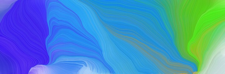 vibrant colored banner background with steel blue, royal blue and moderate green color. abstract waves illustration