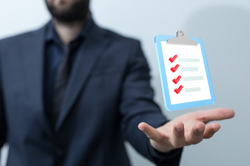 Digital checklist or todo-list displayed .