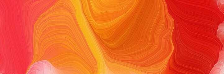 vibrant colored banner with waves. abstract waves illustration with tomato, coffee and strong red color