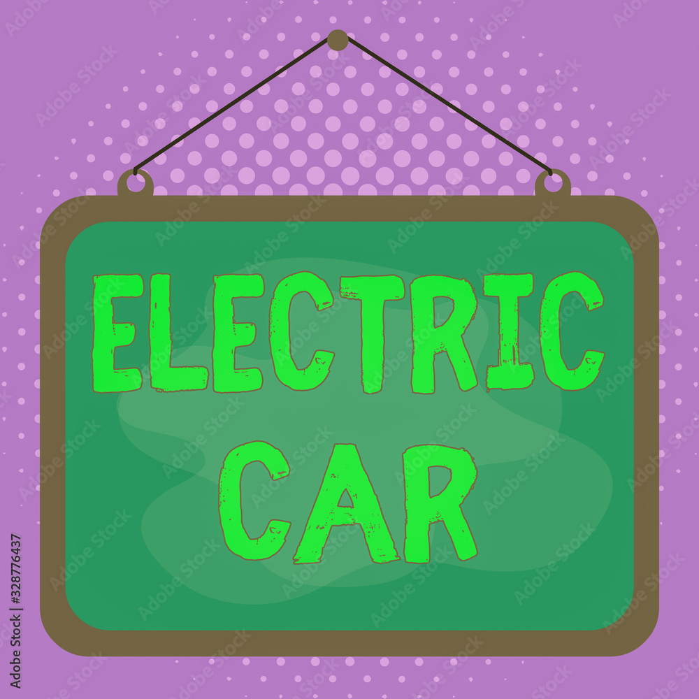 Aufkleber conceptual hand writing showing electric car. concept meaning an automobile that is propelled by one