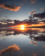 Fototapeta na wymiar Beach at sunset, Anna Bay Australia