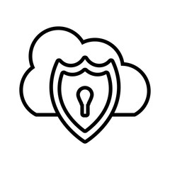 shield with seo icons in white background