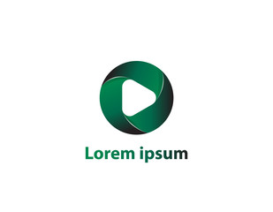 Play green button logo collection. Vector abstract	
