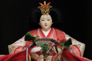 雛人形 (女雛) (黒バック)