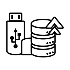 cloud database seo icons in white background