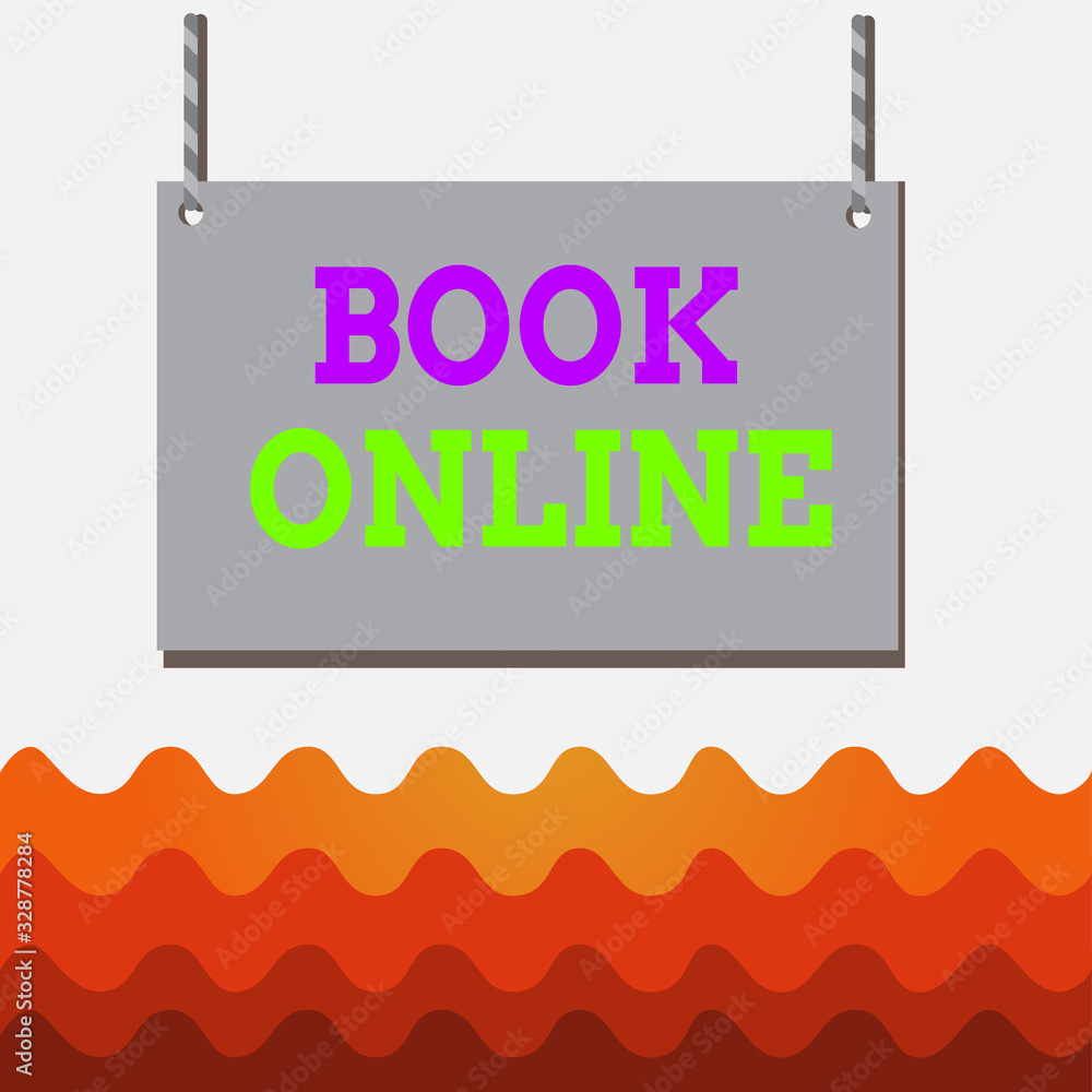 Poster conceptual hand writing showing book online. concept meaning booklike form that is only available to
