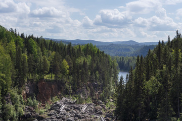 Fototapeta na wymiar Remains of a dry river at Döda Fallet in Sweden