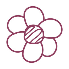 cute flower on white background, line style icon